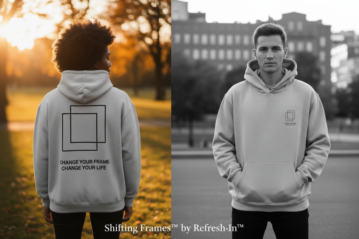 Shifting Frames™ — Two Races, B&W Editorial