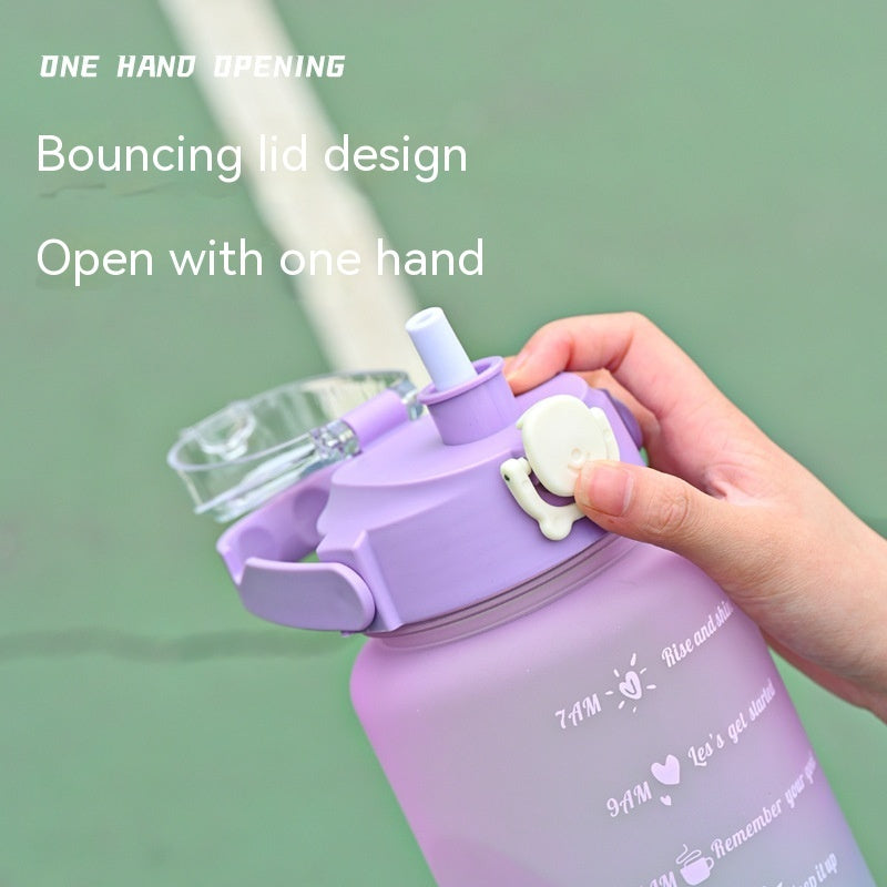 Outdoor Fitness Sports Straw Straight Drinking Bottle