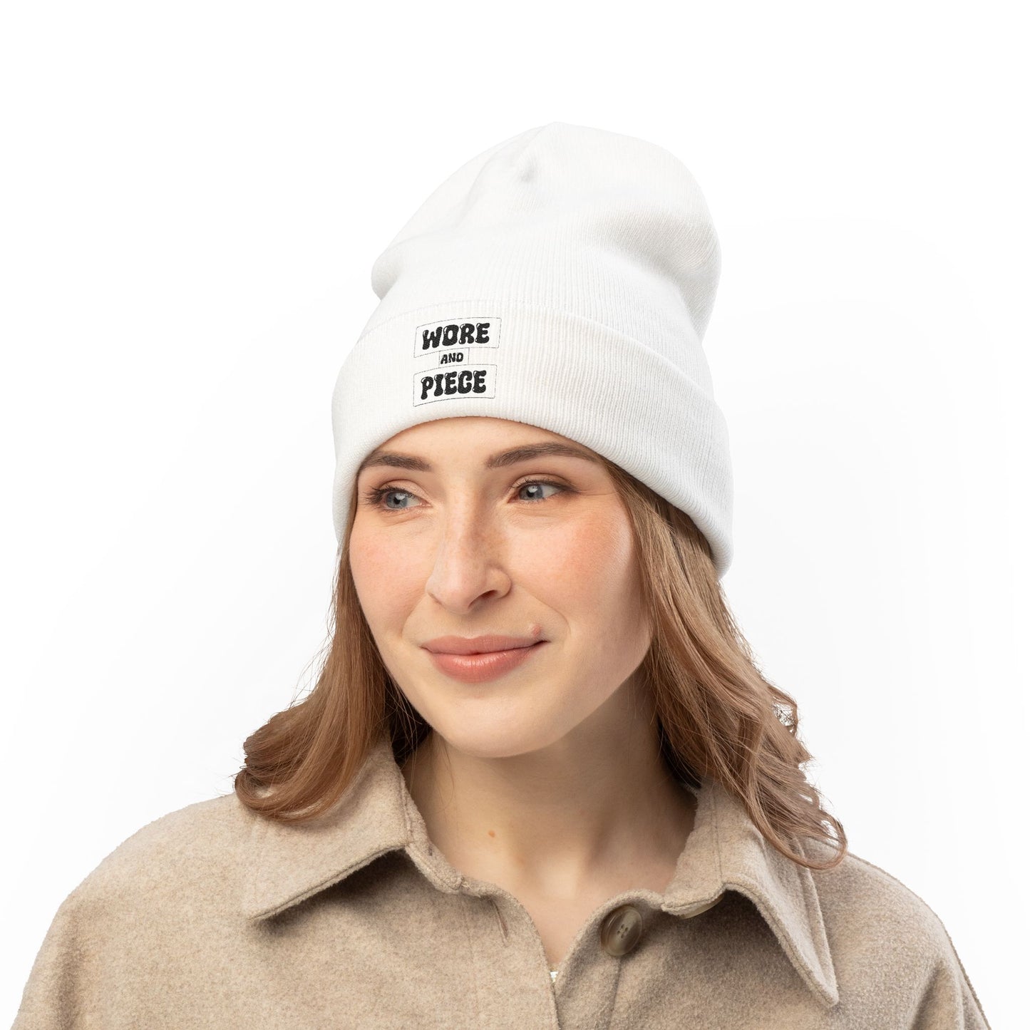 Wore and Piece Cozy Embroidered Knit Beanie