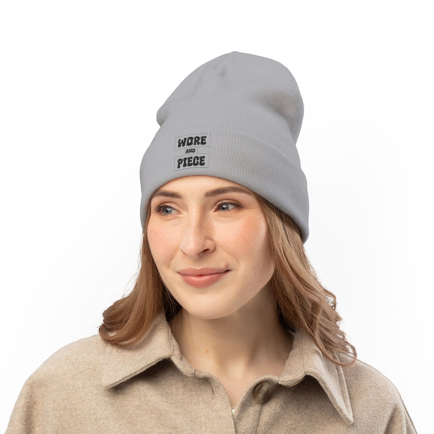 Wore and Piece Cozy Embroidered Knit Beanie