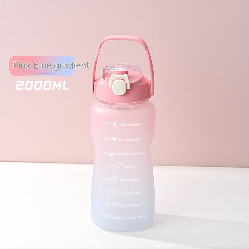 Outdoor Fitness Sports Straw Straight Drinking Bottle