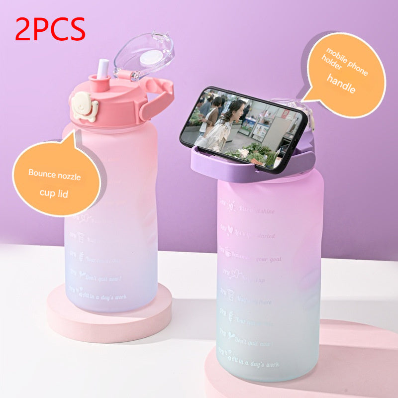 Outdoor Fitness Sports Straw Straight Drinking Bottle