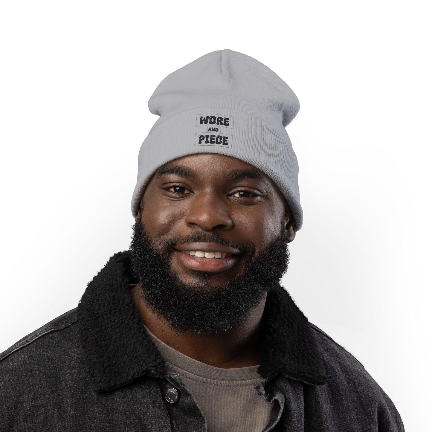 Wore and Piece Cozy Embroidered Knit Beanie