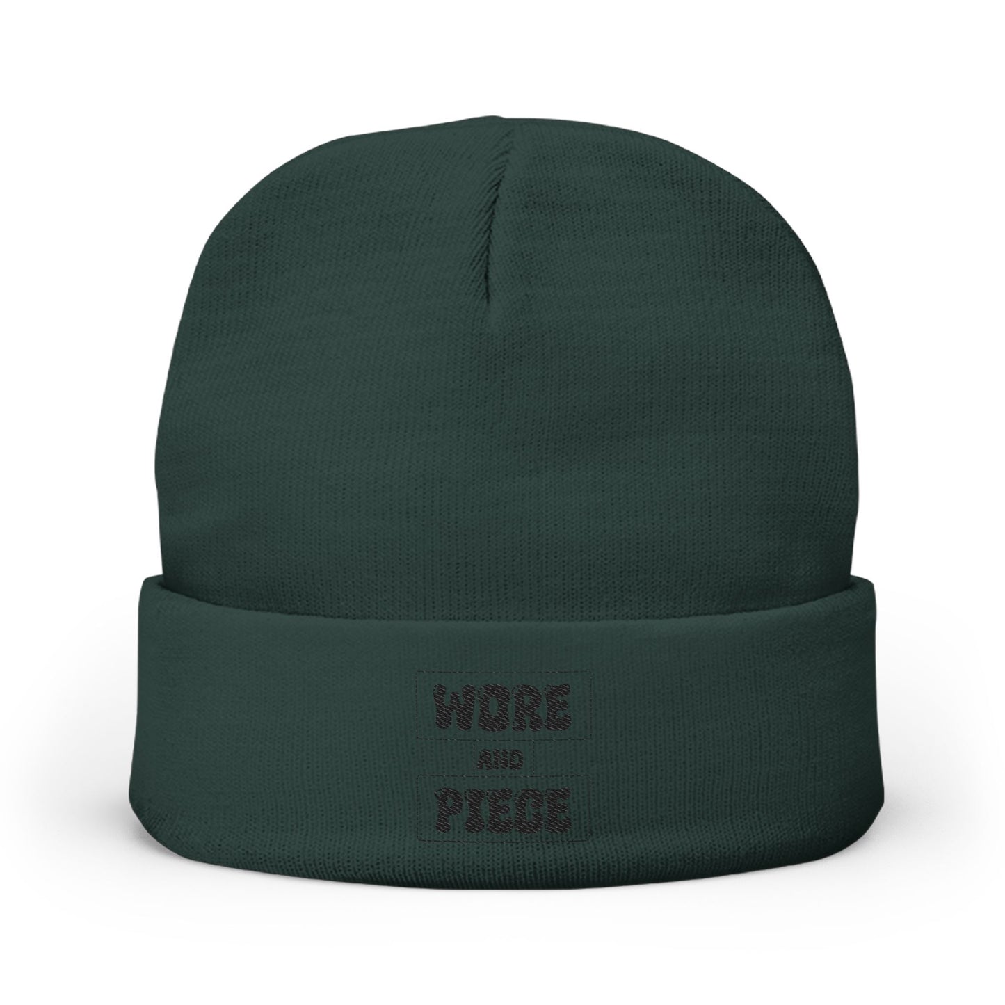 Wore and Piece Cozy Embroidered Knit Beanie