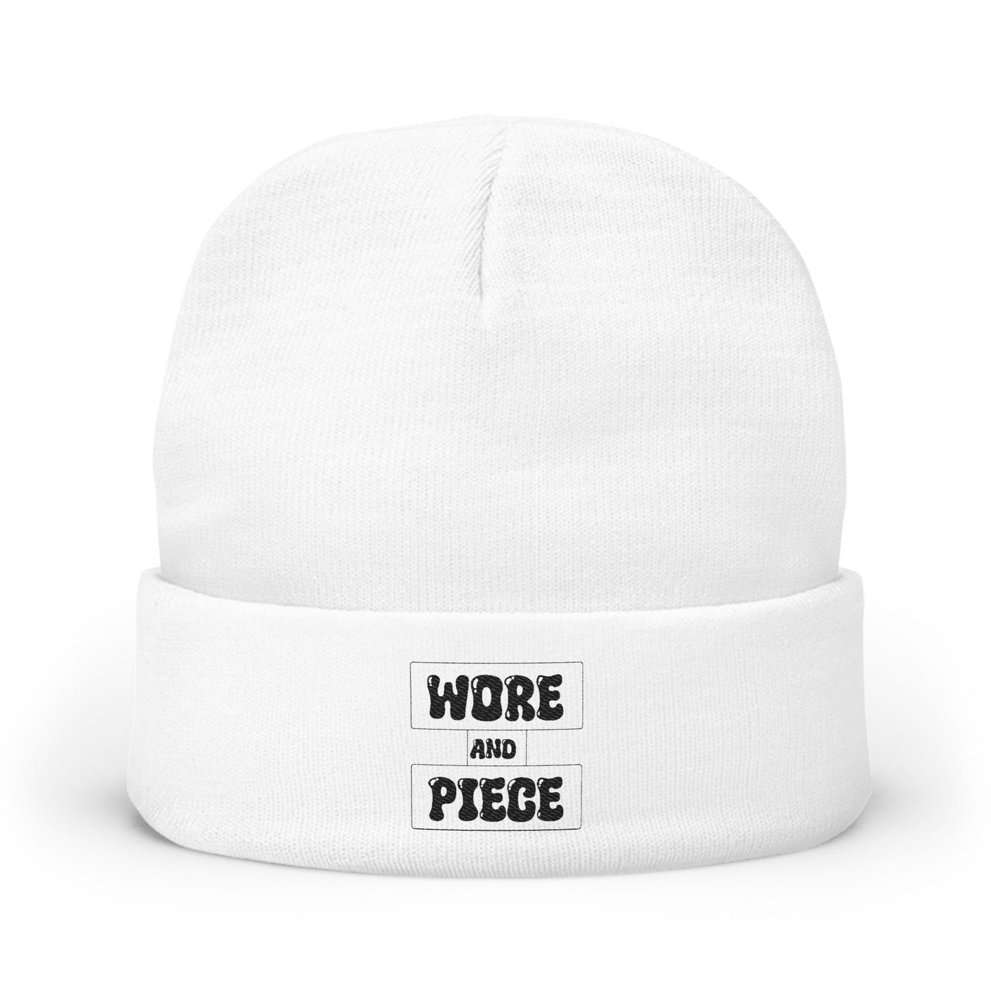Wore and Piece Cozy Embroidered Knit Beanie
