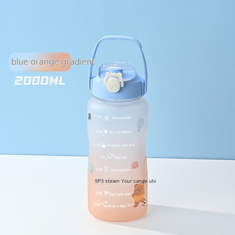 Outdoor Fitness Sports Straw Straight Drinking Bottle