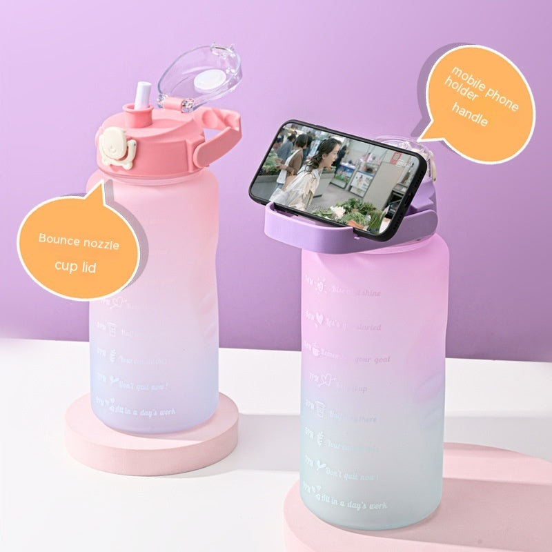 Outdoor Fitness Sports Straw Straight Drinking Bottle