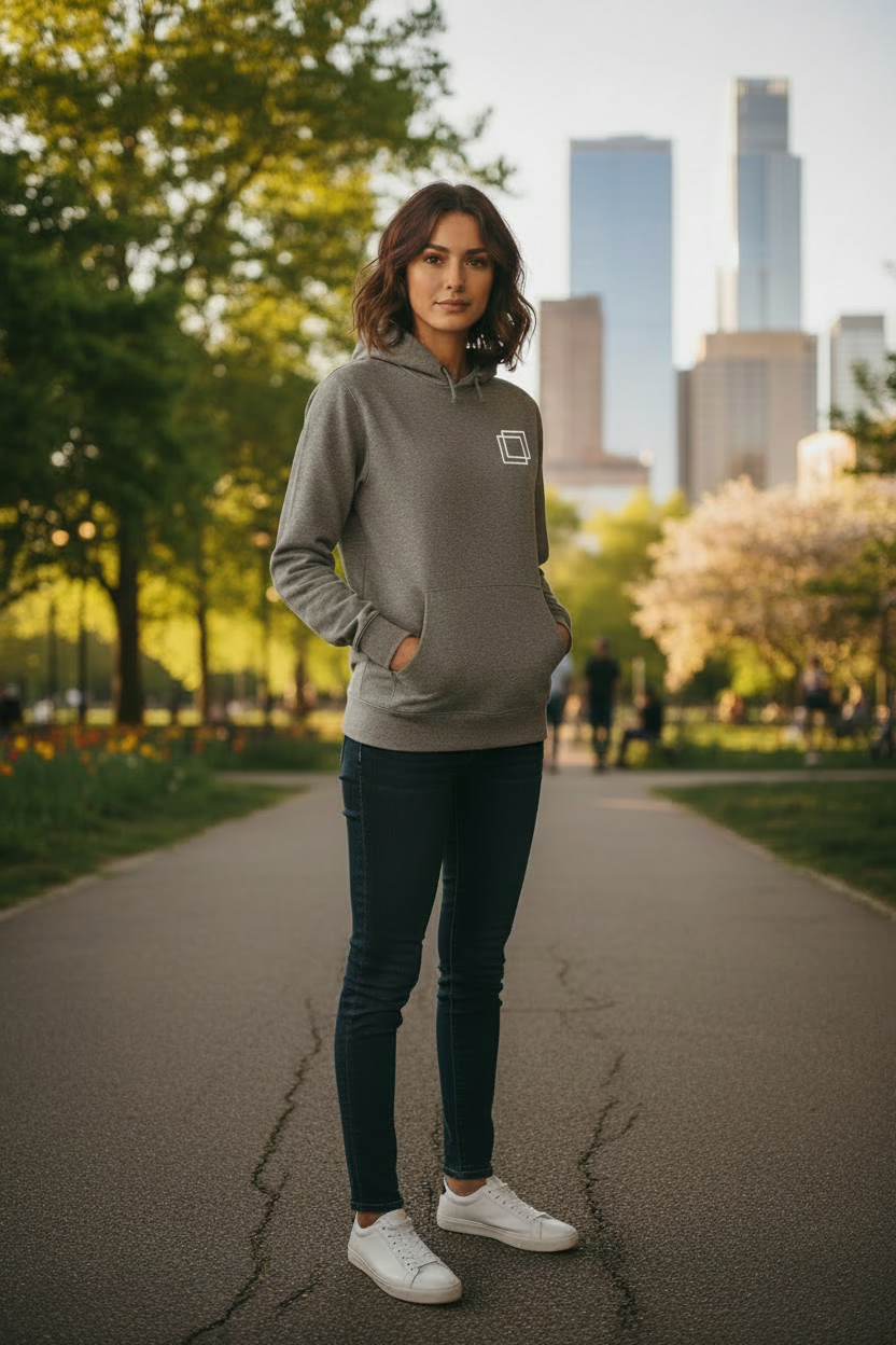 Frame Hoodie™ Athletic Grey — Lifestyle Outdoor Clean