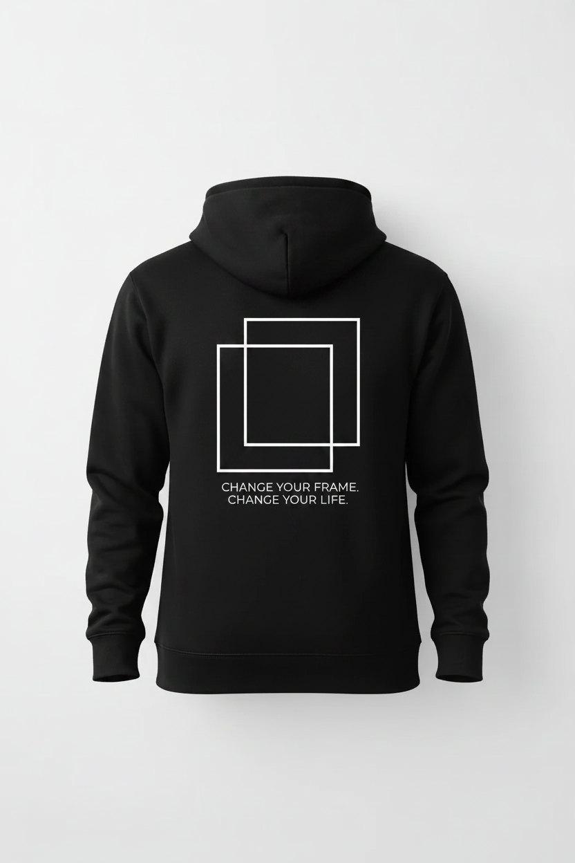 Frame Hoodie™ Black Back Mockup v2